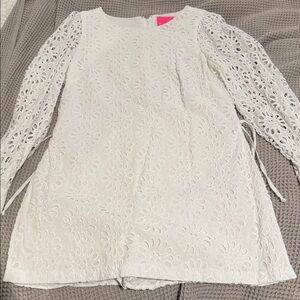 Lilly Pulitzer White Lace Long Sleeve Romper